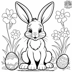 Playful Easter Bunny Coloring Pages