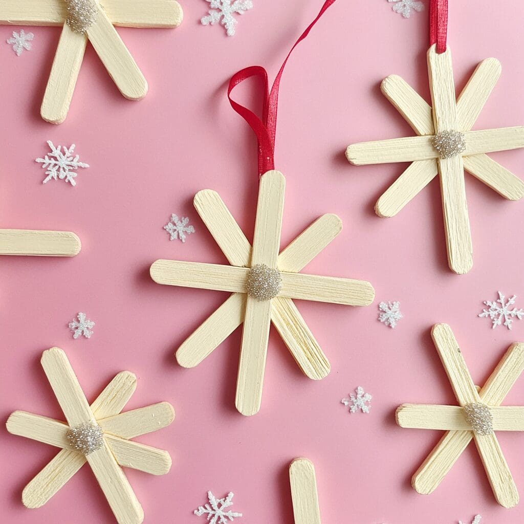 Popsicle stick snowflakes 1