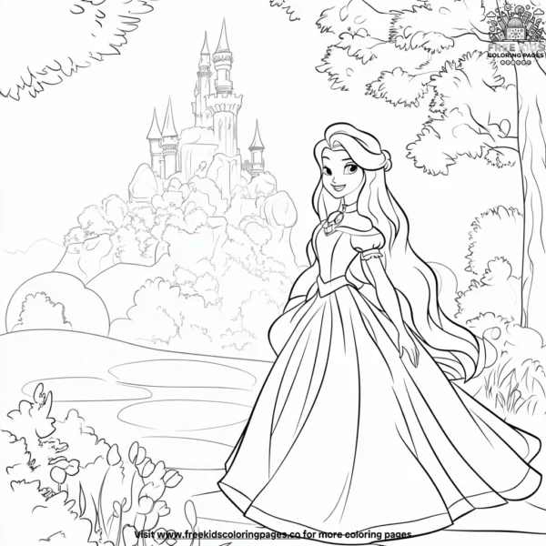 Princesses in enchanted lands coloring pages