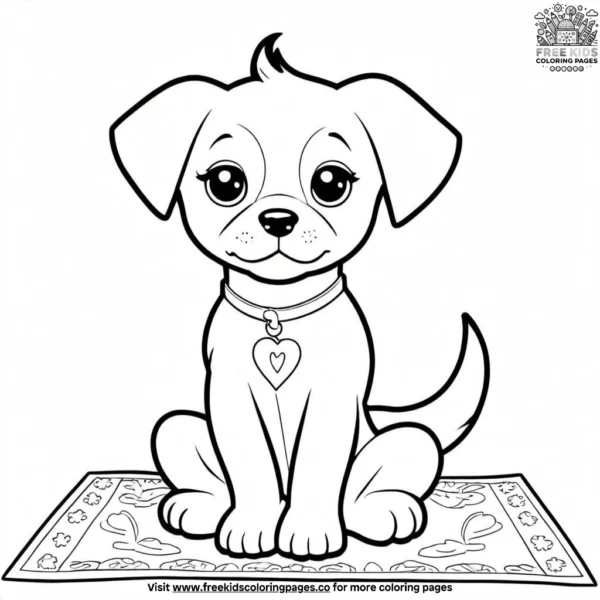 Puppy doing yoga coloring pages