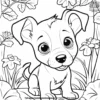 Puppy Hide and Seek Coloring Pages