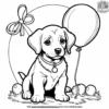 Puppy and Balloons Coloring Pages