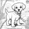 Puppy on a Walk Coloring Pages