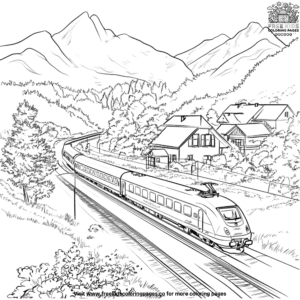 Railway station coloring pages