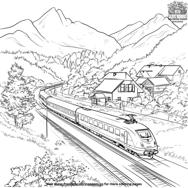 Railway station coloring pages