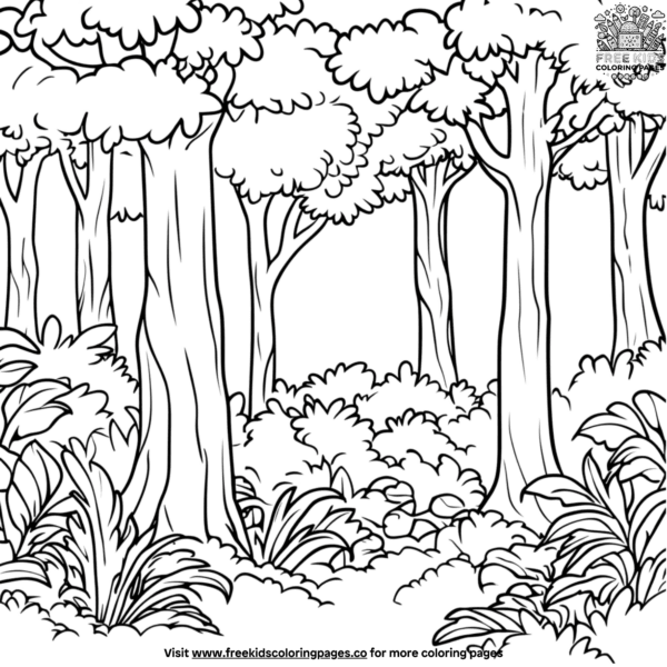 Rainforest canopy tree coloring pagesbonsai tree coloring pages