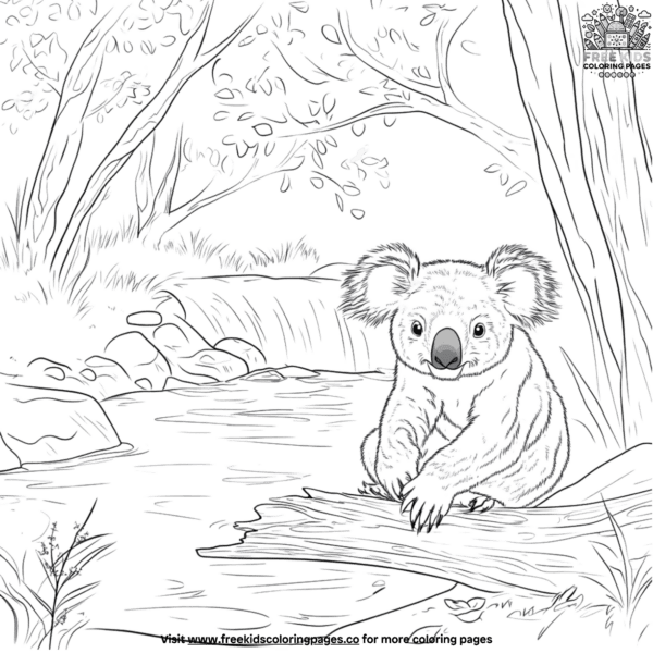 River koala coloring pages