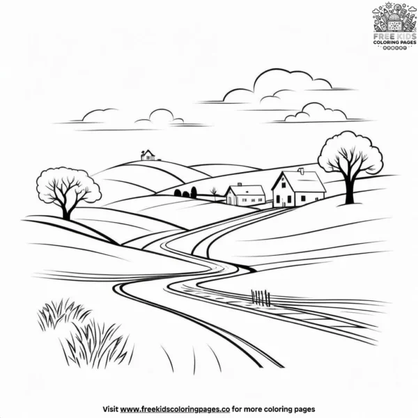 Rolling hills coloring pages