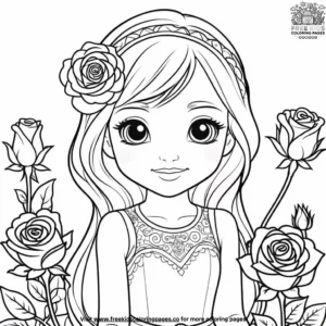 Rose Bud Buddy Coloring Pages