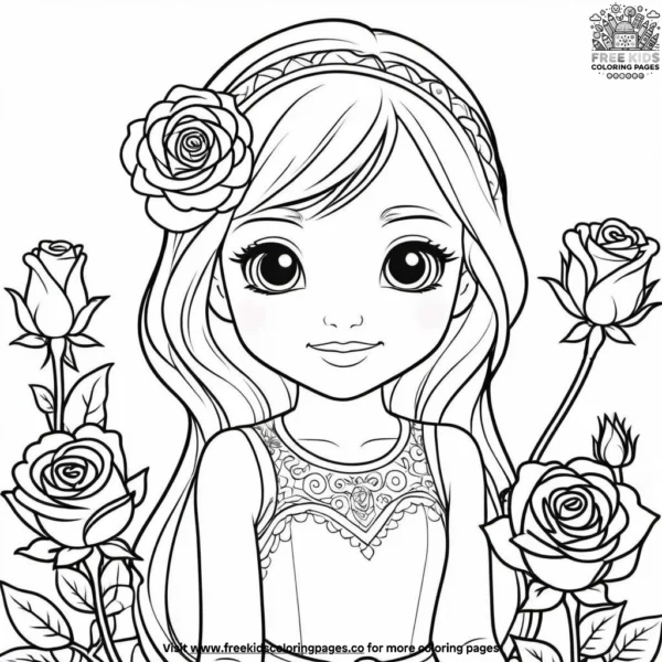 Rose bud buddy coloring pages