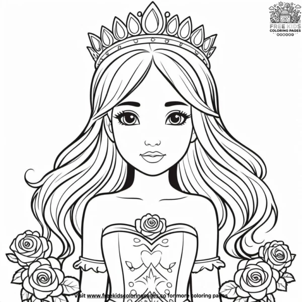 Rose petal princess coloring pages