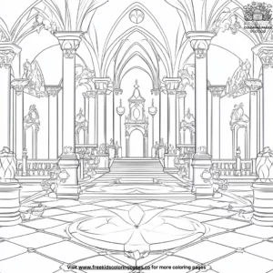 Royal castle scenes coloring pages