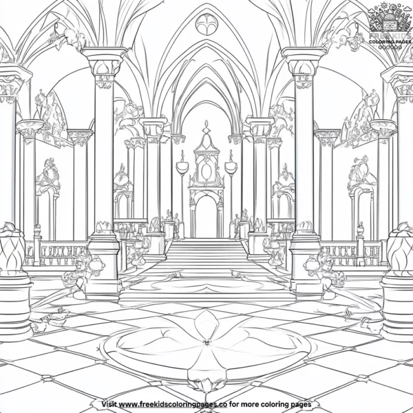 Royal castle scenes coloring pages