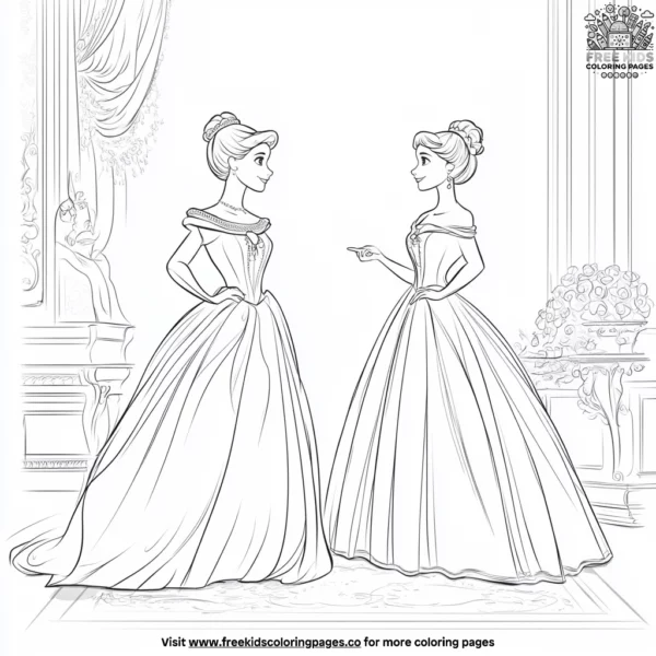 Royal princess ball coloring pages