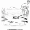 Rural Pond Coloring Pages