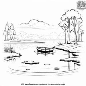 Rural Pond Coloring Pages