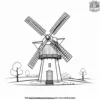 Rural Windmill Coloring Pages