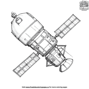 Satellite in orbit coloring pages