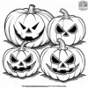 Scary Grinning Pumpkins Coloring Pages