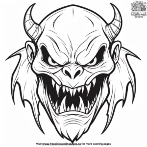 Scary Monster Faces Coloring Pages