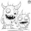 Scary Monster Gathering Coloring Pages