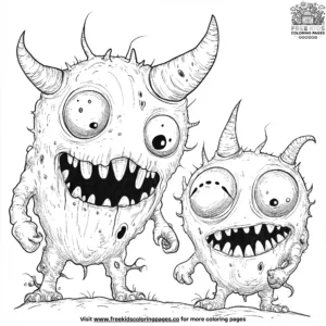 Scary Monster Gathering Coloring Pages