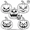 Scary Pumpkin Faces Coloring Pages