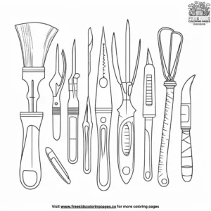 Sculpting Tools Coloring Pages