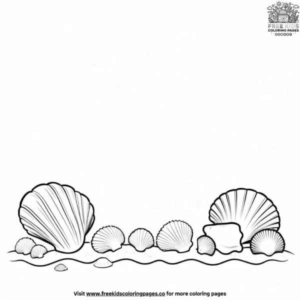 Seashell shore coloring pages