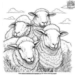 Sheep Flock Coloring Pages