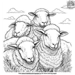 Sheep flock coloring pages