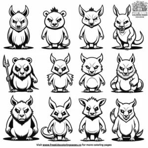 Sinister Animal Figures Coloring Pages