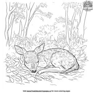 Sleeping Deer Coloring Pages