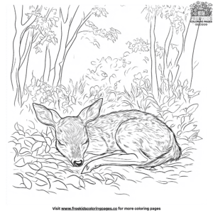 Sleeping deer coloring pages