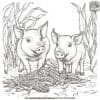 Pigs Eating Coloring Pages