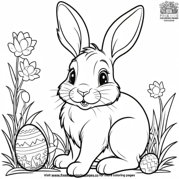 Sleepy easter bunny coloring pages