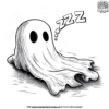 Sleepy Ghost Coloring Pages