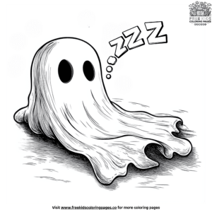 Sleepy Ghost Coloring Pages