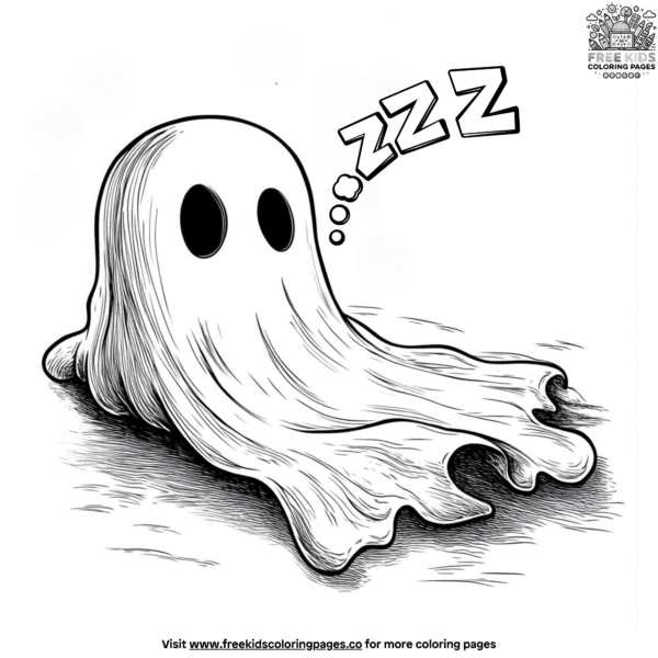 Sleepy ghost coloring pages