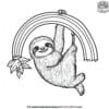 Sloth Hanging From A Rainbow Coloring Pages