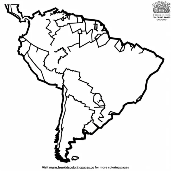 South america map coloring pages