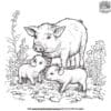 Sow And Piglets Coloring Pages