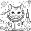 Space Cat Companion Coloring Pages