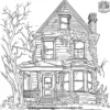 Spooky Abandoned House Coloring Pages