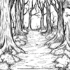 Spooky Forest Trails Coloring Pages