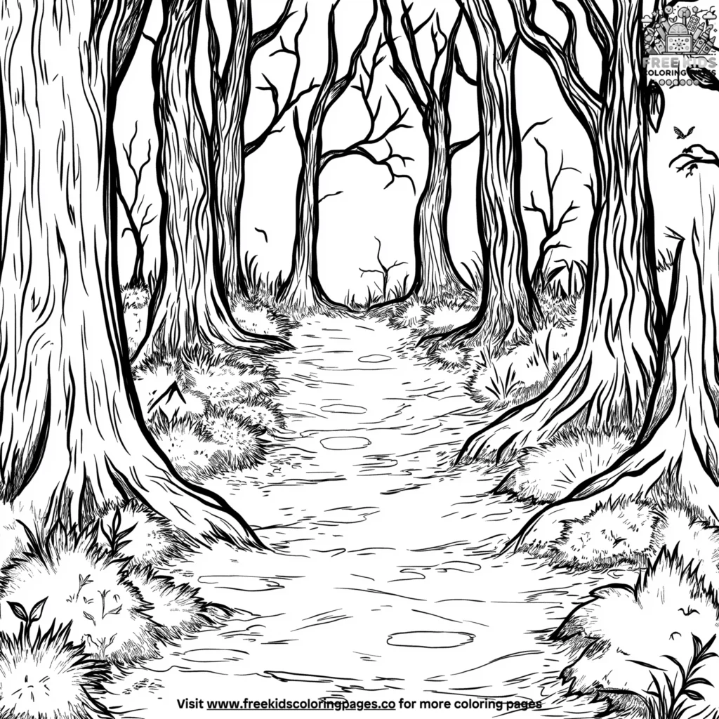 Spooky Forest Trails Coloring Pages