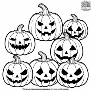 Spooky Pumpkin Expressions Coloring Pages