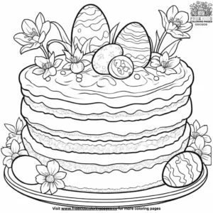 Springtime Easter Desserts Coloring Pages