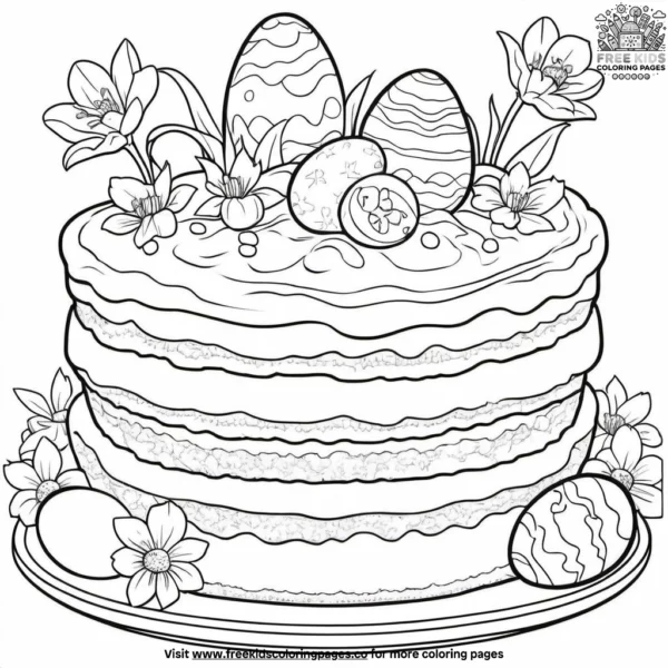 Springtime easter desserts coloring pages