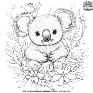 Springtime Koala Coloring Pages